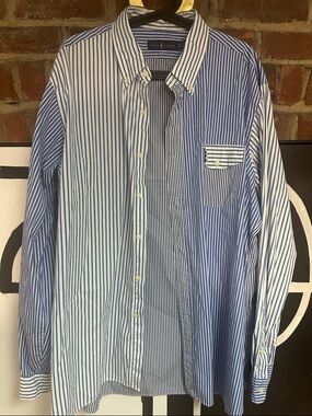 Ralph Lauren Men's Mixed Blue and White Striped Button-Down Shirt